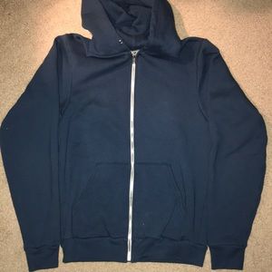 Blue Zip up Hoodie (American Apparel)